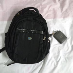 Unisex Laptop Bagpack And Women's Wallet