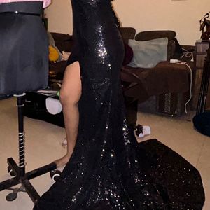 Black Sequin Long Gown