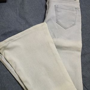 Ice Blue Bootcut Comfy Casual Trousers