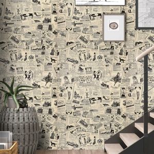 3D Vintage Newpaper Peel &Stick Home Wallpaper