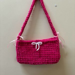 Plushy Pink Ribbon Shoulder Bag