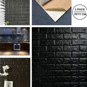 Abstract Black Bricks Design 3D Wallpapers