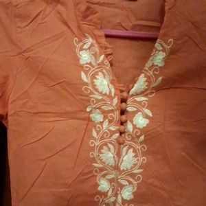 Coral Colour Rangmanch Kurta