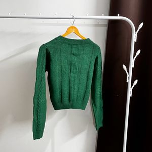 Green Crop Sweater