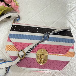 Multicoloured hexagonal sling bag