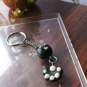 Black Doggo Clay Keychain