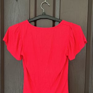 Only V Neck Hot Pink Top