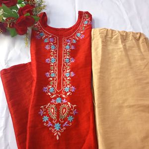 Hand Embroidery Kurti With Salwar👗