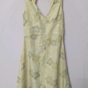 Yellow Cream Satin Dress