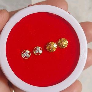 Beautiful New Shaining Stone Studs 2 Pairs