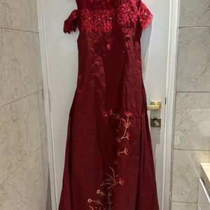 Maroon Ethnic Gown 32 Size