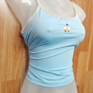 Sky Blue Crop Top