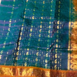 Multi  colour pure Gadwal saree