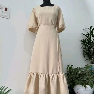 puff sleeve maxi dress