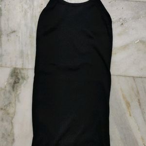 Black Bodycon Dress With White Full Sleeve Top