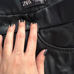 Zara Faux Leather Slim Pants