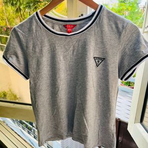 Guess grey crop tshirt