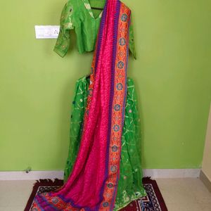 Laapaata Ladies Jamdani Cotton Lehenga With Choli