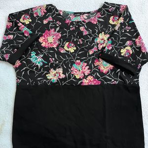 Black Floral Top