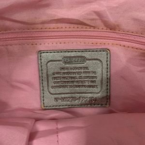 COACH Coded Beige Pink Shoulder Bag