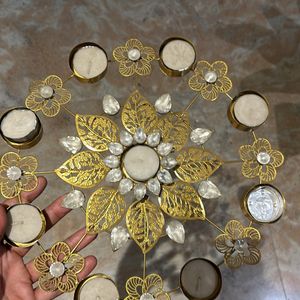 Diwali Golden Candle Stand