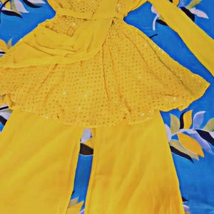 Yellow 💛 Haldi Dress For Girls