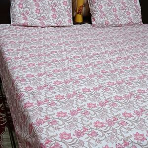 Double Bedsheet With Two Pillow Cover