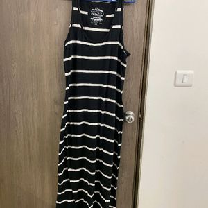 Women Black And White Stripe Dress