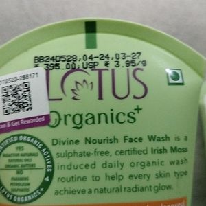 Lotus Organic Divine Nourish Face Wash