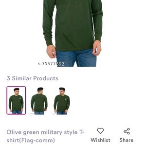 Olive Green Military Style T-shirt