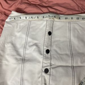 White faux leather skirt