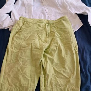 Pastel lime Coloured Relaxed Fit Shorts