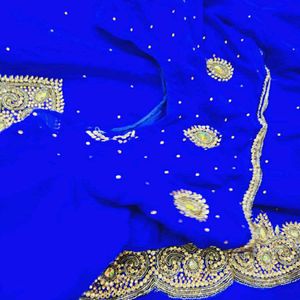 Blue Saree Party Wear