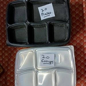 Complete Set of Disposable Containers and Plates.