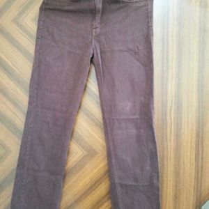 brown straight leg jeans for women