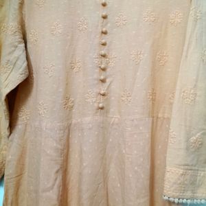 Morpankh Anarkali Pure Cotton Embroidered Kurti