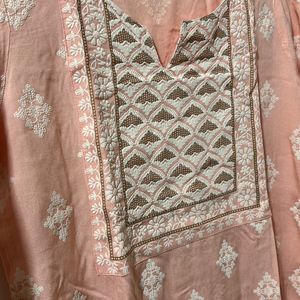 Coral Butter Pink Kurtha