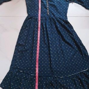 Navy Blue Gown Cum Kurti