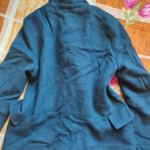 Plastic Island Blue Double Breaste Overcoat