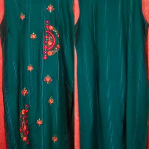 Embroidery work Kurti With three Quarter Sleeves