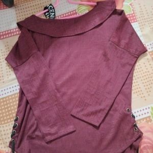 A Preetyy Party Wear Top With Off Shoulder