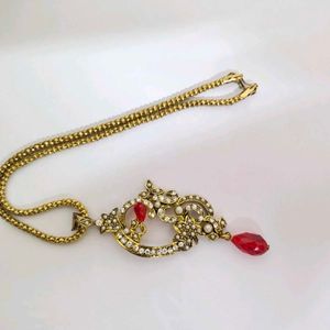 DIWALI OFFER Diamond and pearl Necklace RED💗😍❤️❤