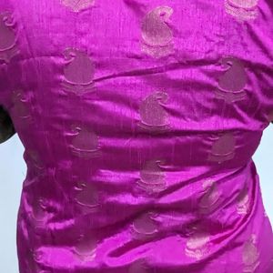 Hot Pink Colour Festive Kurtha