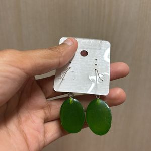 Earings Green Resin