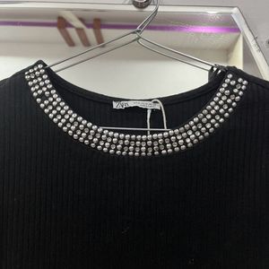 Zara - New Black Knitted Top