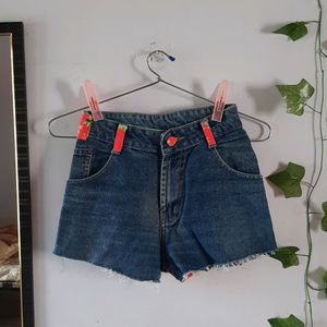 Denim Floral Shorts