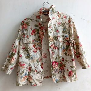 Coat With Floral Print And Good Fabric