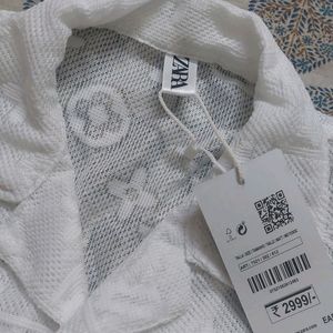 Zara White Mesh Shirt