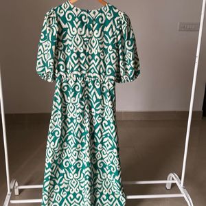 Printed Cut Out Ring Ruched Maxi Dress