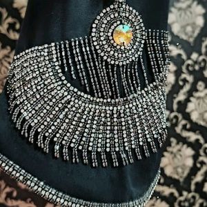 Rhinestone Work On Both Side Burkah And Hijab